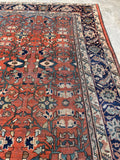 8'4 x 11'7 Antique Persian Brick Rust Mahal rug #2246 / 8x12 Vintage Rug - Blue Parakeet Rugs