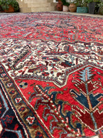 10'3 x 15'3 Vintage Oversize Tribal Heriz rug #2084 / 10x15 Vintage Rug - Blue Parakeet Rugs