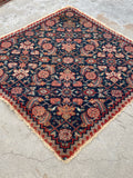 3'6 x 4' Antique Diamond Shaped Persian rug #2435ML / 4x4 Persian rug - Blue Parakeet Rugs