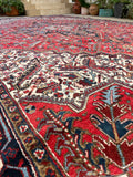 10'3 x 15'3 Vintage Oversize Tribal Heriz rug #2084 / 10x15 Vintage Rug - Blue Parakeet Rugs