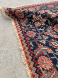 3'6 x 4' Antique Diamond Shaped Persian rug #2435ML / 4x4 Persian rug - Blue Parakeet Rugs