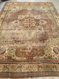 9'4 x 12'5 Antique 19th Century rug #1943ML / Large 9x12 vintage rug - Blue Parakeet Rugs