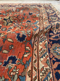 8'4 x 11'7 Antique Persian Brick Rust Mahal rug #2246 / 8x12 Vintage Rug - Blue Parakeet Rugs