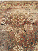 9'4 x 12'5 Antique 19th Century rug #1943ML / Large 9x12 vintage rug - Blue Parakeet Rugs