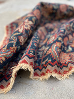 3'6 x 4' Antique Diamond Shaped Persian rug #2435ML / 4x4 Persian rug - Blue Parakeet Rugs