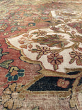 9'4 x 12'5 Antique 19th Century rug #1943ML / Large 9x12 vintage rug - Blue Parakeet Rugs