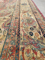 9'4 x 12'5 Antique 19th Century rug #1943ML / Large 9x12 vintage rug - Blue Parakeet Rugs