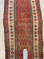 3'1 x 8'8 Antique Loveworn Paisley Runner #2085 / 3x9 Vintage Runner - Blue Parakeet Rugs