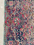 10'4 x 16'6 Antique Persian floral Kerman rug #1938 / 10x17 vintage rug - Blue Parakeet Rugs