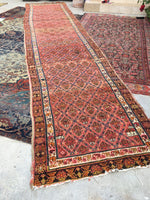 3'10 x 16'5 dated antique Persian rug (#873) - Blue Parakeet Rugs
