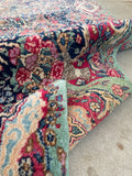 10'4 x 16'6 Antique Persian floral Kerman rug #1938 / 10x17 vintage rug - Blue Parakeet Rugs