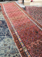3'10 x 16'5 dated antique Persian rug (#873) - Blue Parakeet Rugs