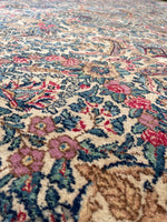 10'4 x 16'6 Antique Persian floral Kerman rug #1938 / 10x17 vintage rug - Blue Parakeet Rugs