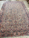 10'4 x 16'6 Antique Persian floral Kerman rug #1938 / 10x17 vintage rug - Blue Parakeet Rugs