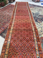 3'10 x 16'5 dated antique Persian rug (#873) - Blue Parakeet Rugs