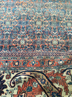 12 x 18 Mashhad Rug / Oversize Persian Rug / Worn to Perfection Rug - Blue Parakeet Rugs