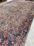 10'4 x 16'6 Antique Persian floral Kerman rug #1938 / 10x17 vintage rug - Blue Parakeet Rugs