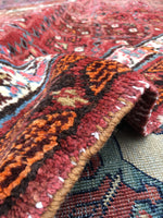 3'10 x 16'5 dated antique Persian rug (#873) - Blue Parakeet Rugs