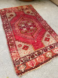 1'6 x 2'7 Antique Turkish scatter rug #2086 / 2x3 Vintage Rug - Blue Parakeet Rugs