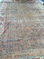 12 x 18 Mashhad Rug / Oversize Persian Rug / Worn to Perfection Rug - Blue Parakeet Rugs