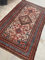 3'4 x 5'6 Antique Blush Persian Malayer scatter rug #2250 / 3x6 Vintage Rug - Blue Parakeet Rugs