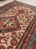 3'4 x 5'6 Antique Blush Persian Malayer scatter rug #2250 / 3x6 Vintage Rug - Blue Parakeet Rugs