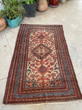 3'4 x 5'6 Antique Blush Persian Malayer scatter rug #2250 / 3x6 Vintage Rug - Blue Parakeet Rugs