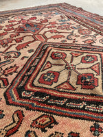 3'4 x 5'6 Antique Blush Persian Malayer scatter rug #2250 / 3x6 Vintage Rug - Blue Parakeet Rugs