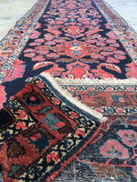 3' x 19' Antique Persian Lilihan Runner / long vintage runner / Persian rug runner - Blue Parakeet Rugs