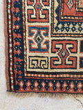 2'8 x 4'4 Antique Caucasian scatter rug #2252 / 3x4 Vintage Rug - Blue Parakeet Rugs