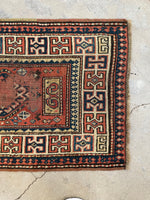 2'8 x 4'4 Antique Caucasian scatter rug #2252 / 3x4 Vintage Rug - Blue Parakeet Rugs