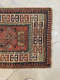 2'8 x 4'4 Antique Caucasian scatter rug #2252 / 3x4 Vintage Rug - Blue Parakeet Rugs