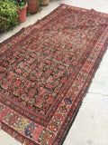 5'2 x 9'8 worn antique Persian Hamadan Rug (#871) - Blue Parakeet Rugs