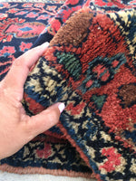3' x 19' Antique Persian Lilihan Runner / long vintage runner / Persian rug runner - Blue Parakeet Rugs