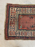 2'8 x 4'4 Antique Caucasian scatter rug #2252 / 3x4 Vintage Rug - Blue Parakeet Rugs