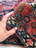 3' x 19' Antique Persian Lilihan Runner / long vintage runner / Persian rug runner - Blue Parakeet Rugs