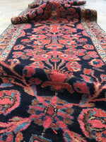 3' x 19' Antique Persian Lilihan Runner / long vintage runner / Persian rug runner - Blue Parakeet Rugs