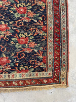 3'7 x 16'6 Antique floral art runner #2089 / 4x17 Vintage Runner - Blue Parakeet Rugs