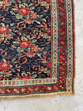 3'7 x 16'6 Antique floral art runner #2089 / 4x17 Vintage Runner - Blue Parakeet Rugs