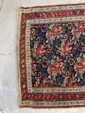 3'7 x 16'6 Antique floral art runner #2089 / 4x17 Vintage Runner - Blue Parakeet Rugs