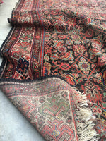5'2 x 9'8 worn antique Persian Hamadan Rug (#871) - Blue Parakeet Rugs