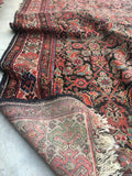 5'2 x 9'8 worn antique Persian Hamadan Rug (#871) - Blue Parakeet Rugs