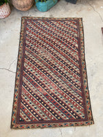 3'5 x 5'8 Antique Caucasian rug #2253 / 4x6 Vintage Rug - Blue Parakeet Rugs