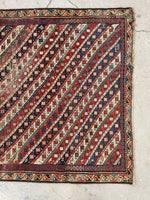 3'5 x 5'8 Antique Caucasian rug #2253 / 4x6 Vintage Rug - Blue Parakeet Rugs