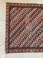 3'5 x 5'8 Antique Caucasian rug #2253 / 4x6 Vintage Rug - Blue Parakeet Rugs