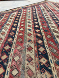 3'5 x 5'8 Antique Caucasian rug #2253 / 4x6 Vintage Rug - Blue Parakeet Rugs