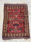 3' x 4'2 Vintage Baluchi rug #2254 / 3x4 Vintage Rug - Blue Parakeet Rugs
