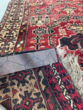 3' x 4'2 Vintage Baluchi rug #2254 / 3x4 Vintage Rug - Blue Parakeet Rugs