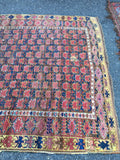 5'4 x 10'3 tribal antique Afghan Beshir Rug - Blue Parakeet Rugs