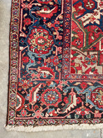 9'7 x 13'8 Antique oversize tribal rug #2090 / 10x14 Vintage Rug - Blue Parakeet Rugs